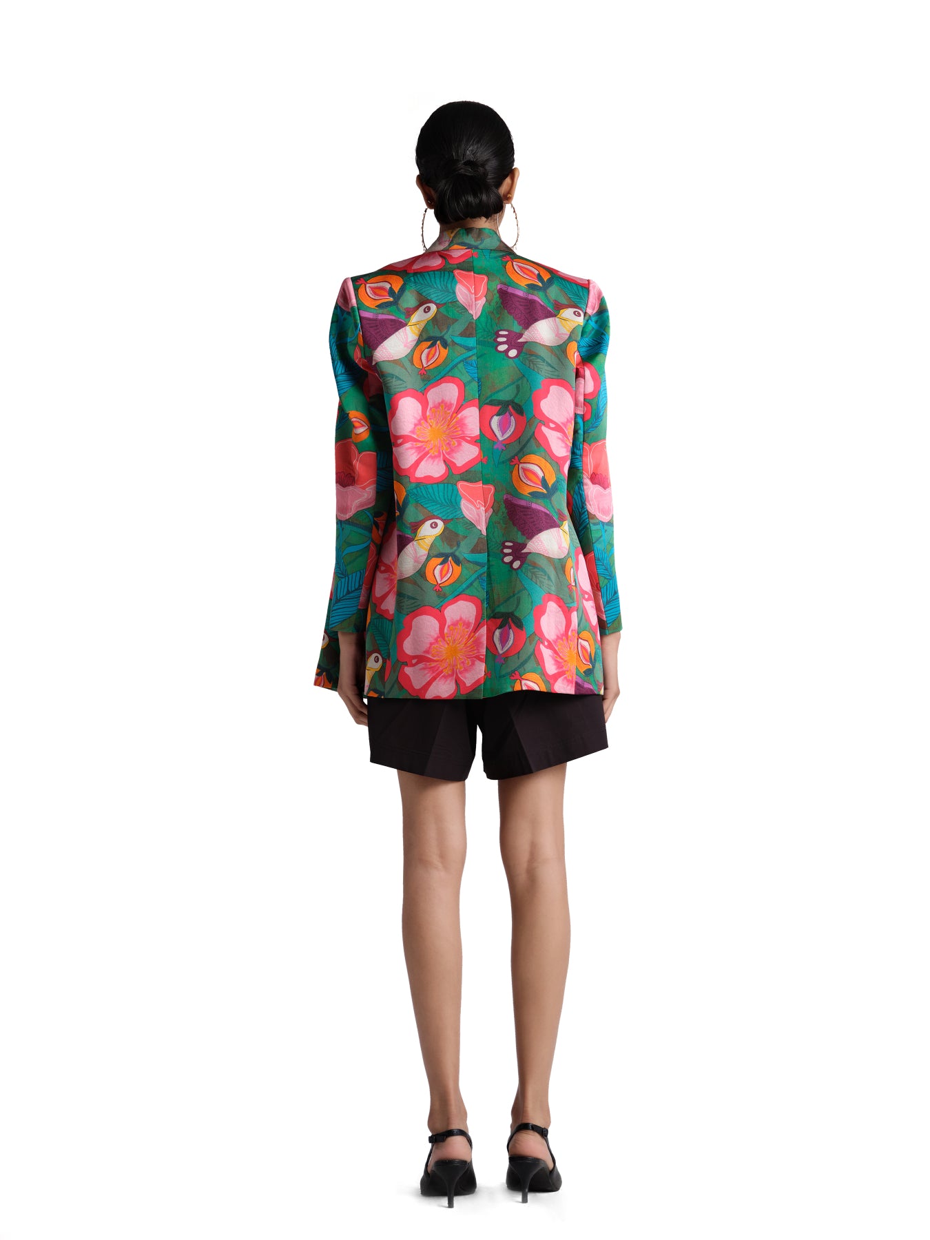 Parrot green print blazer