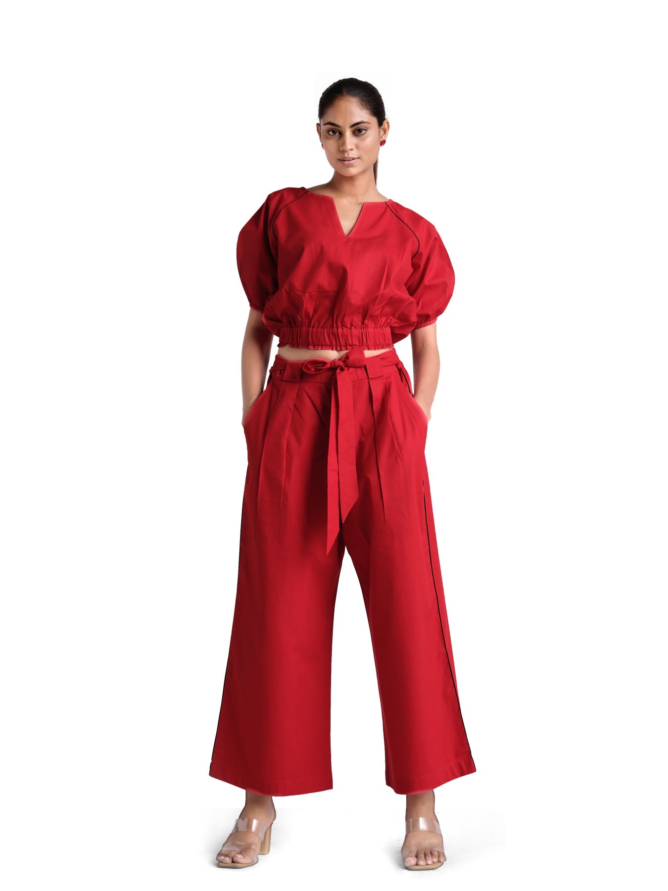 Red poplin set