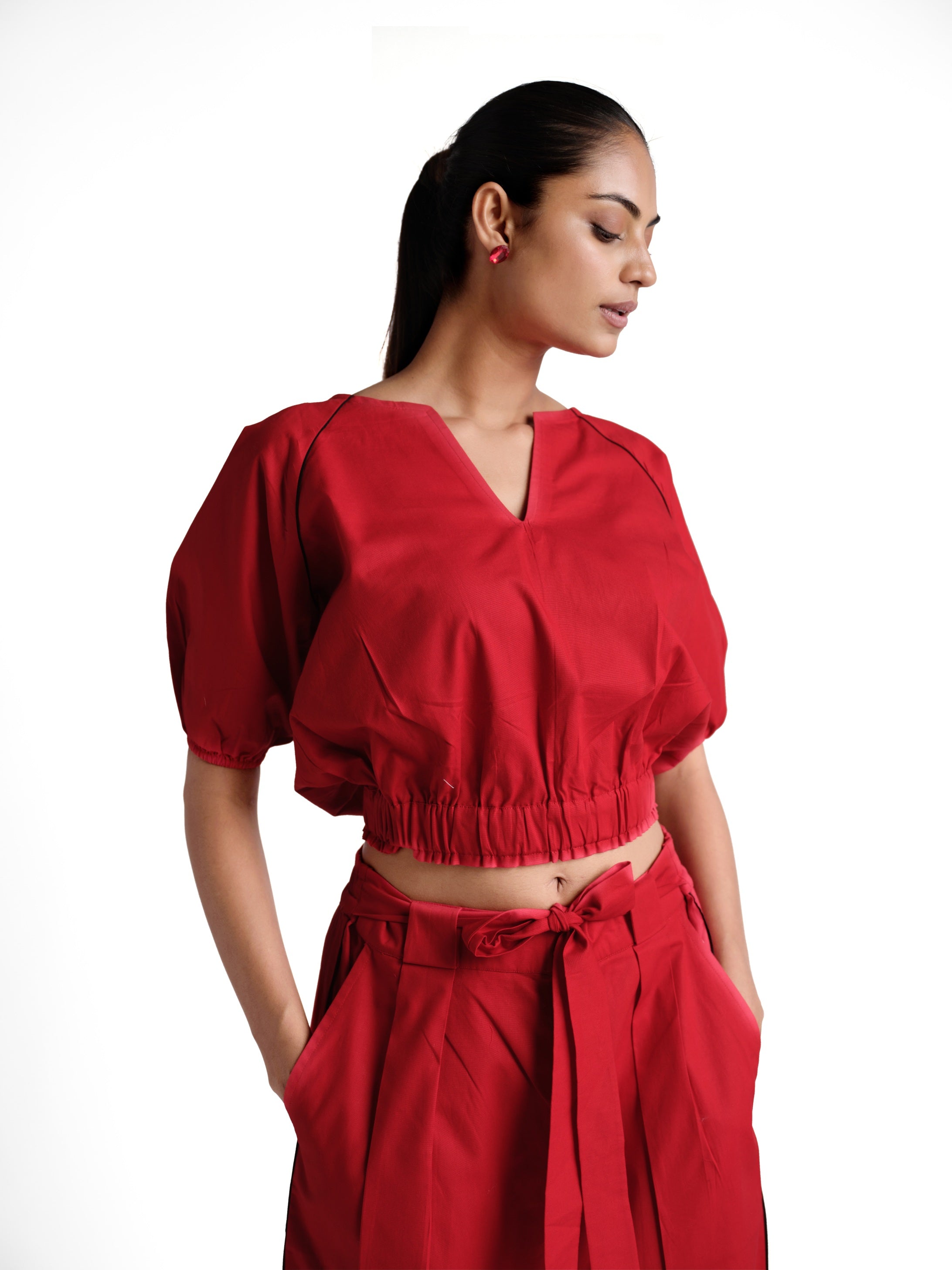 Red poplin set