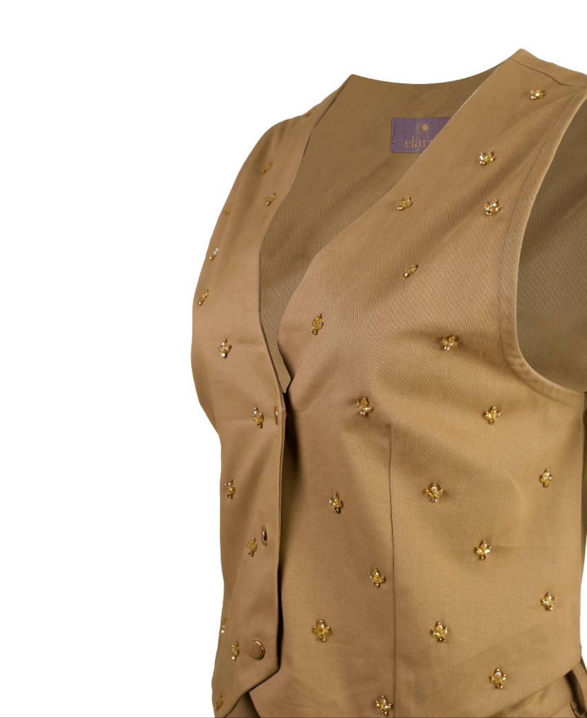 Beige waistcoat set