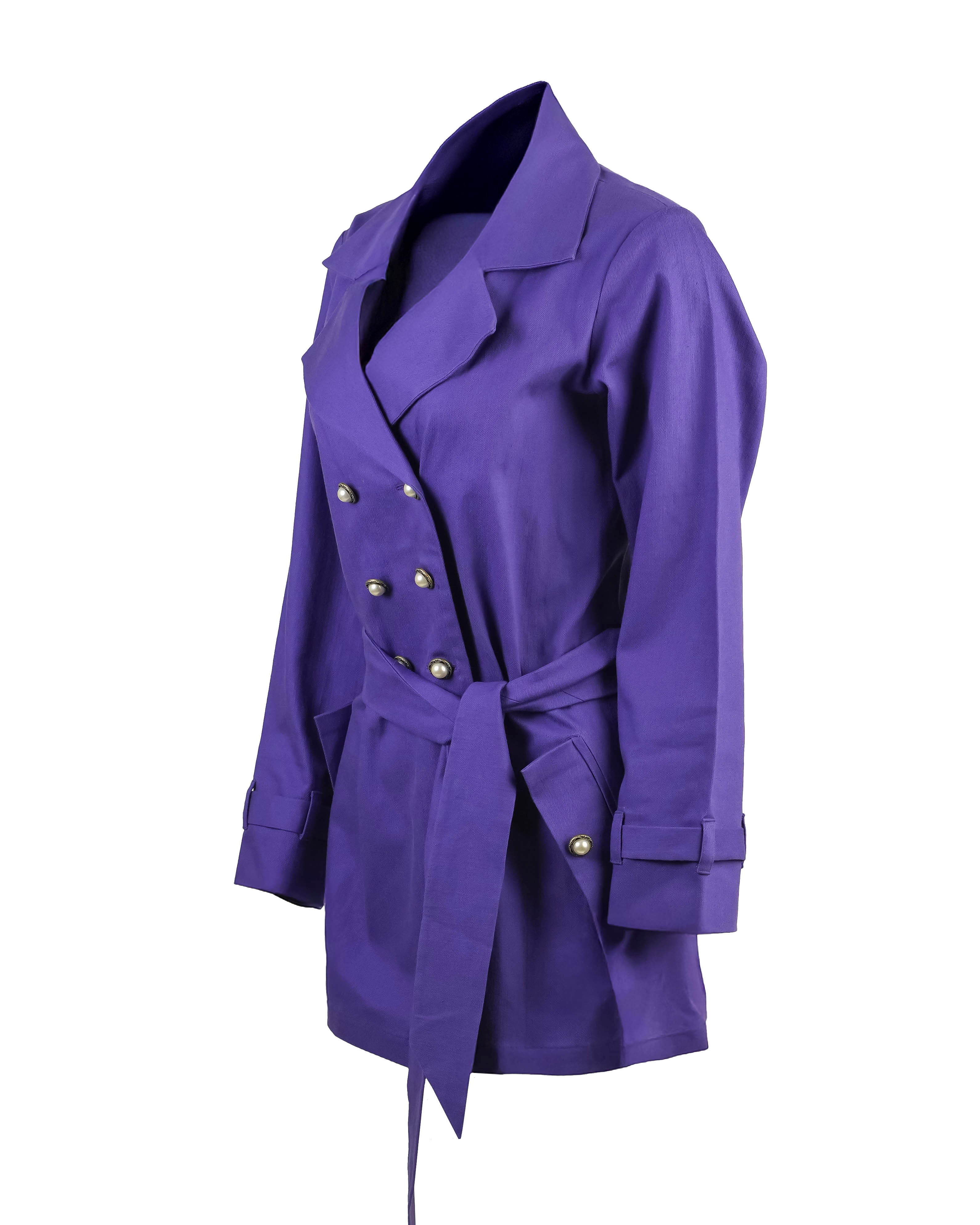 Purple short trenchcoat