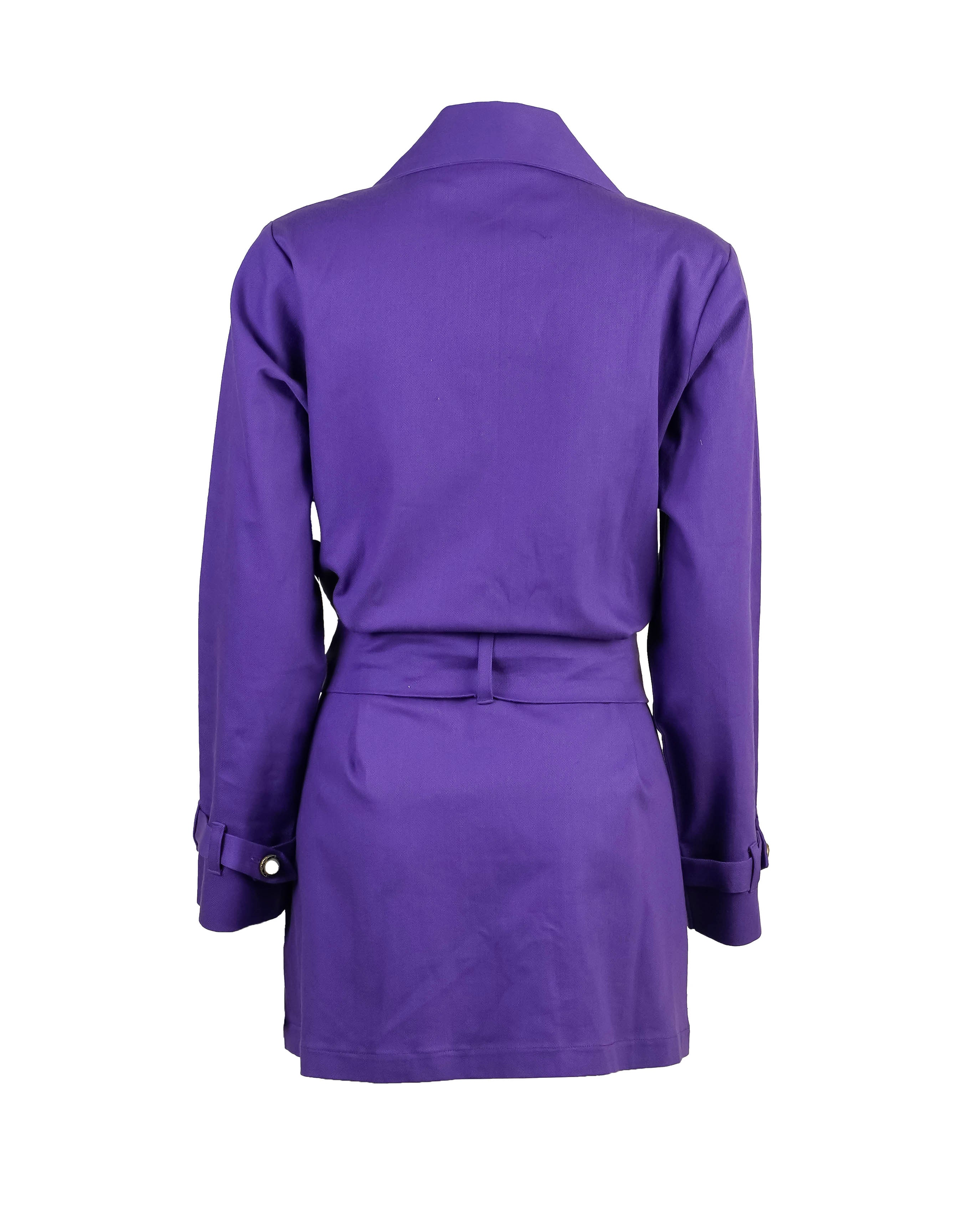 Purple short trenchcoat