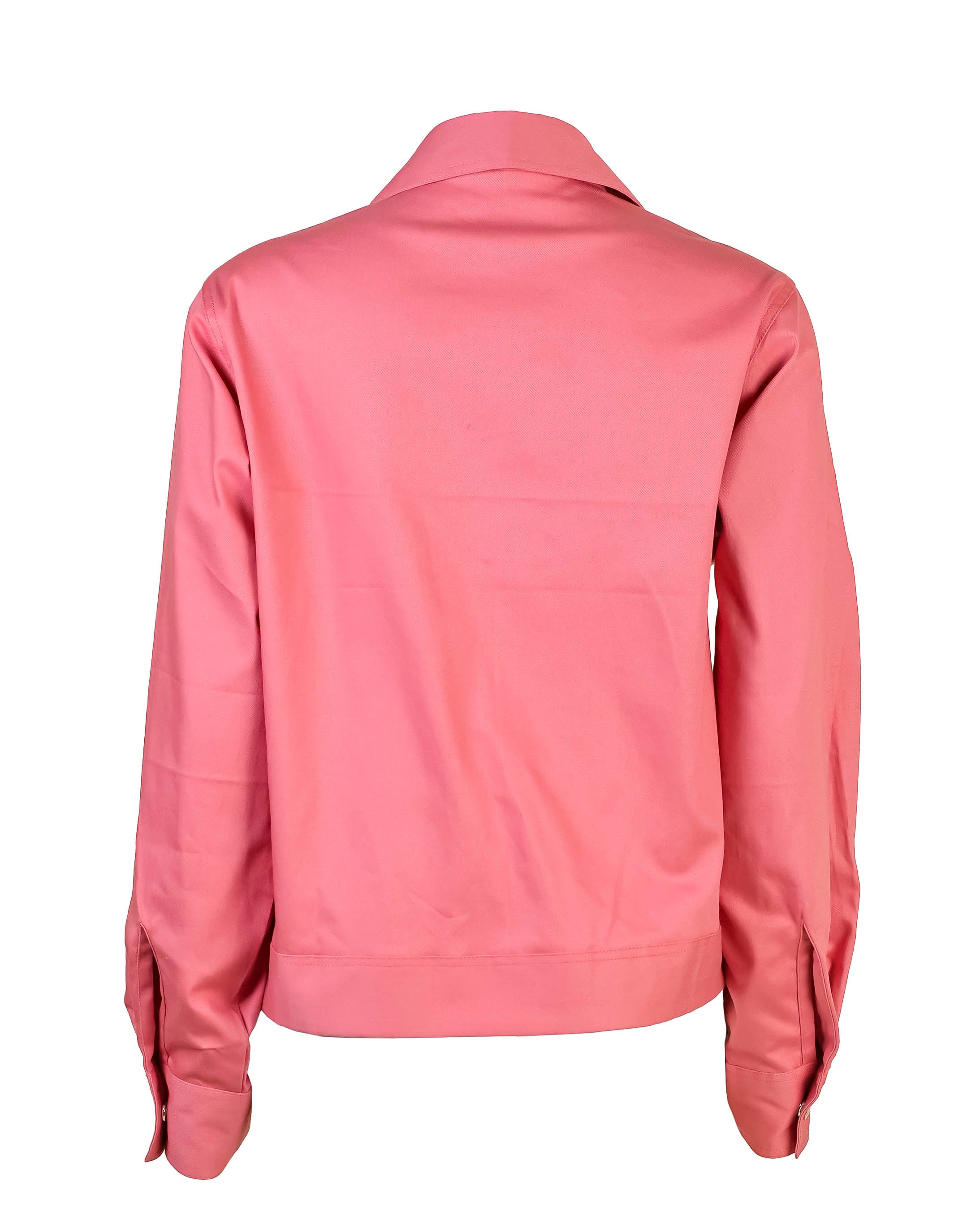 Peach emblished denim shirt