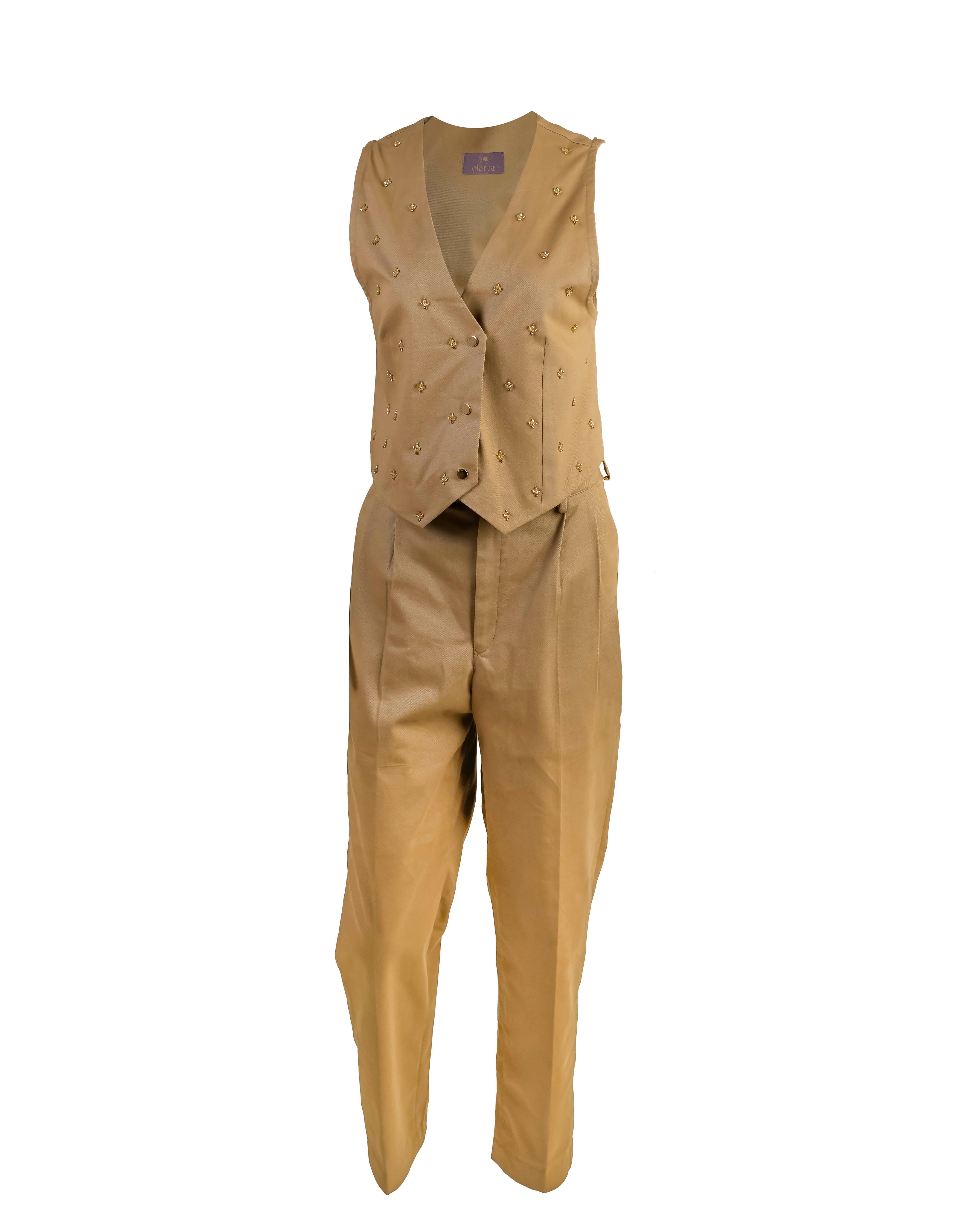 Beige waistcoat set