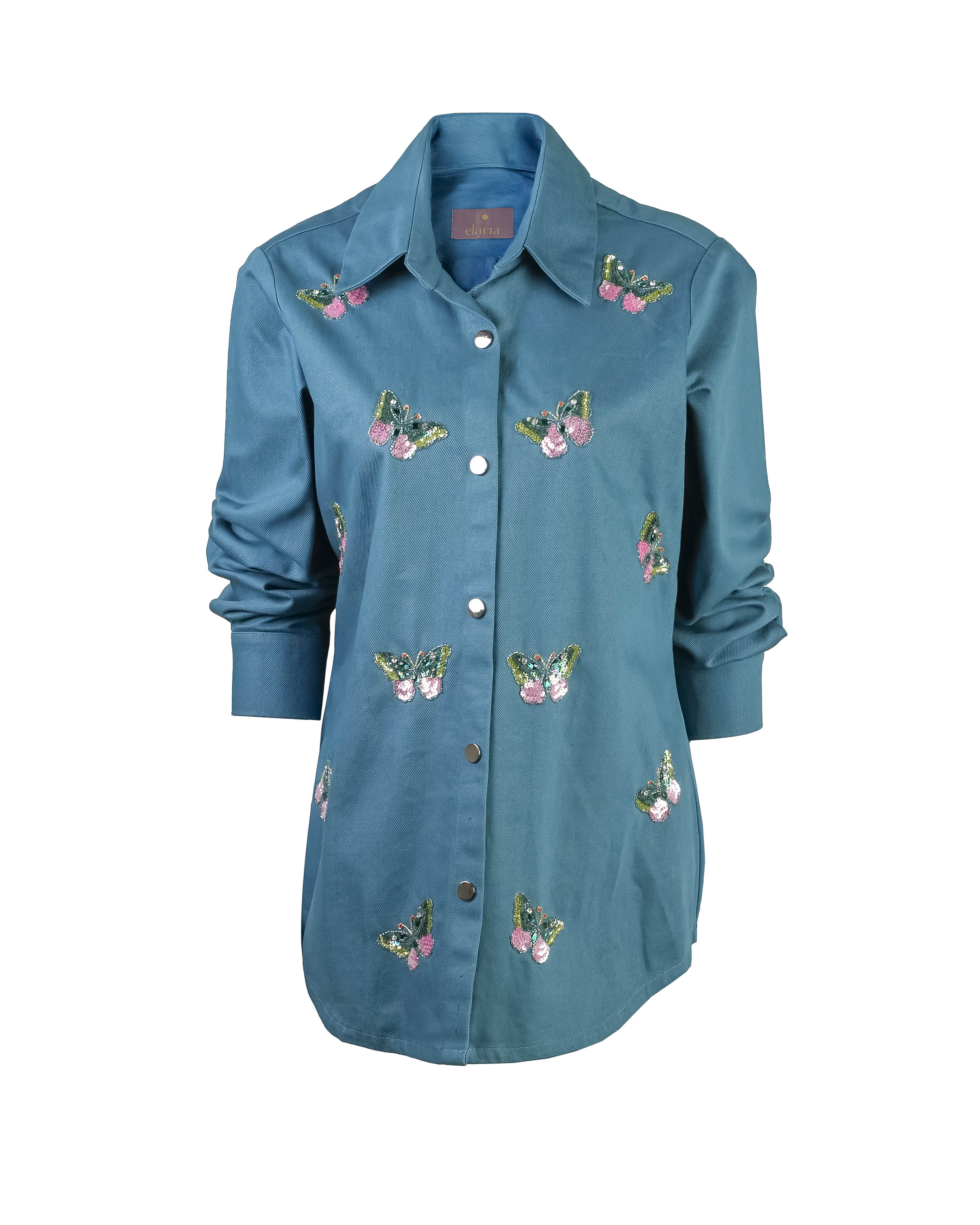 Sea blue butterfly shirt