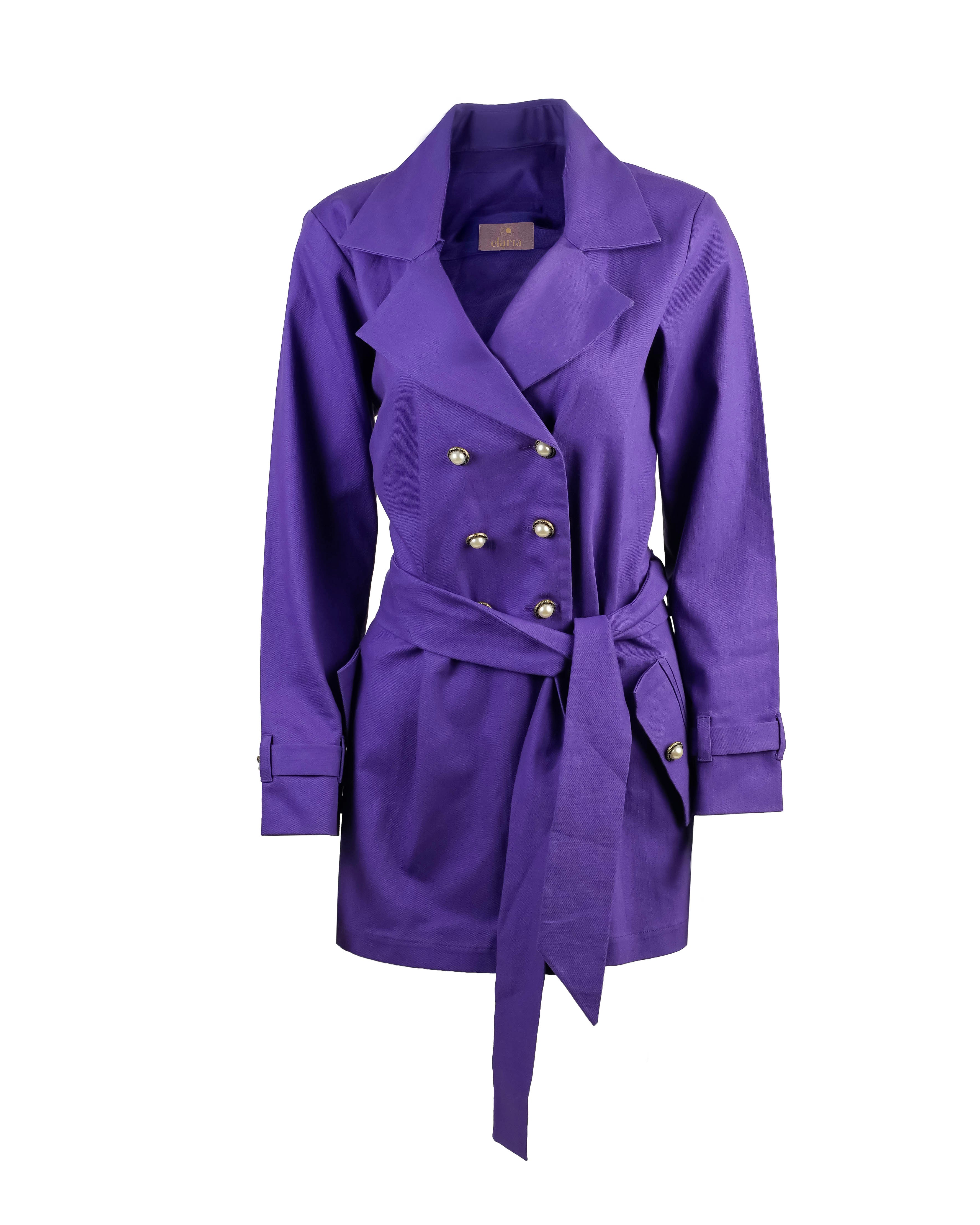 Purple short trenchcoat